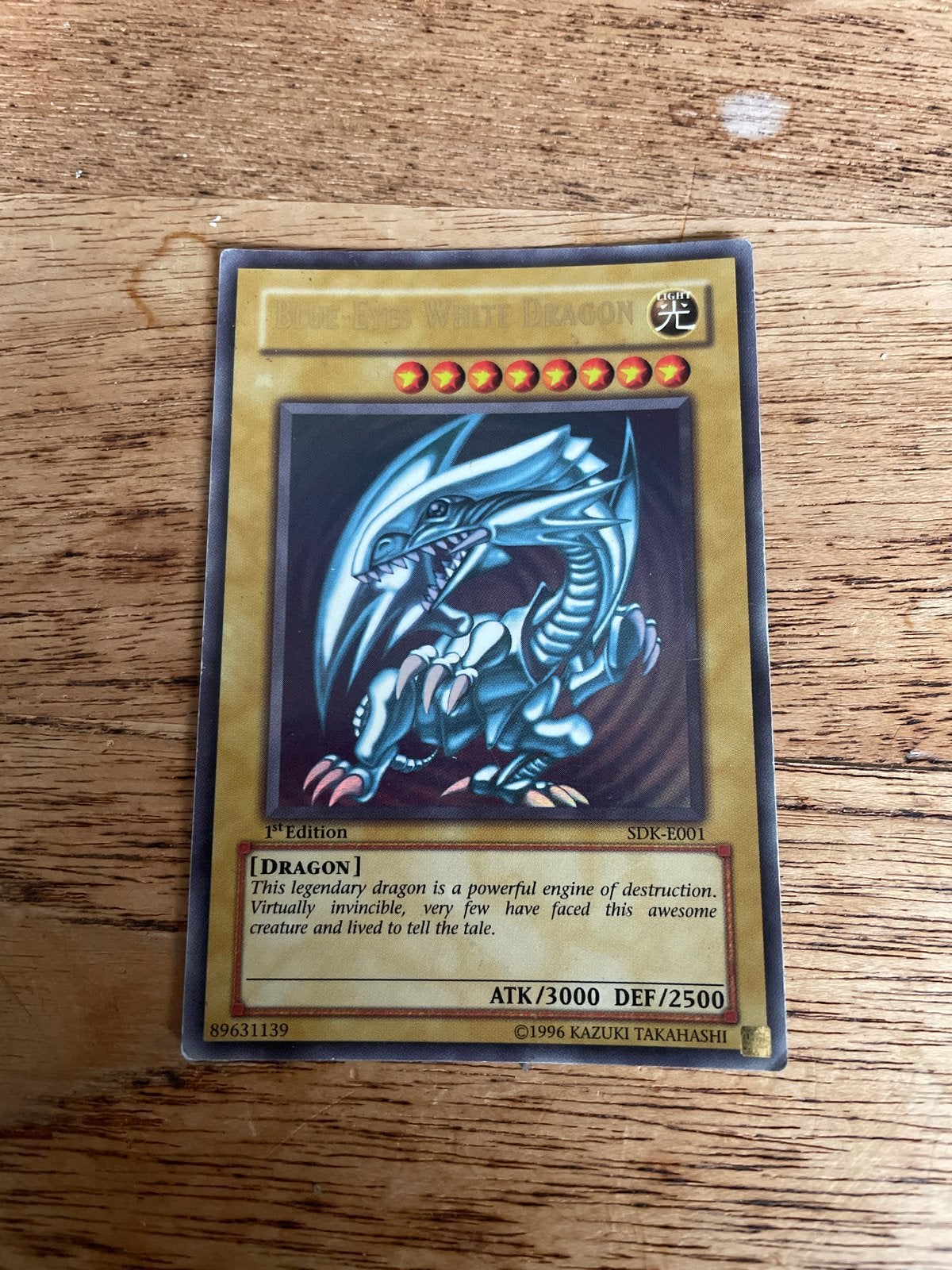 Blue-Eyes White Dragon Yu-Gi-Oh! Kaart (1e editie), Ophalen, Gebruikt, Losse kaart