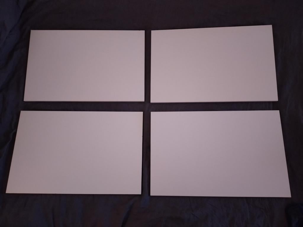4x IKEA LAPPVIKKEN deuren wit; 3x BESTÅ planken, Ophalen, Gebruikt