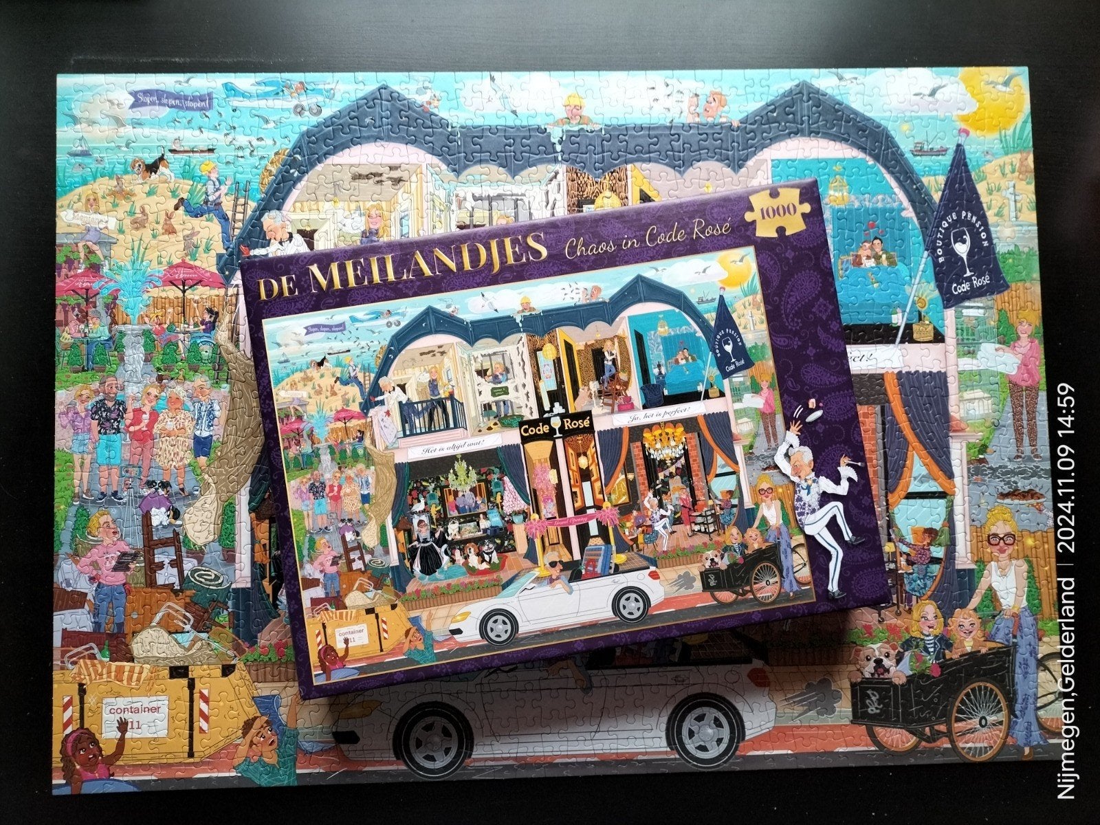 Twee Meilandjes puzzels: Kerst en Code Rosé (1000 stukjes), Hobby en Vrije tijd, Ophalen of Verzenden, Zo goed als nieuw