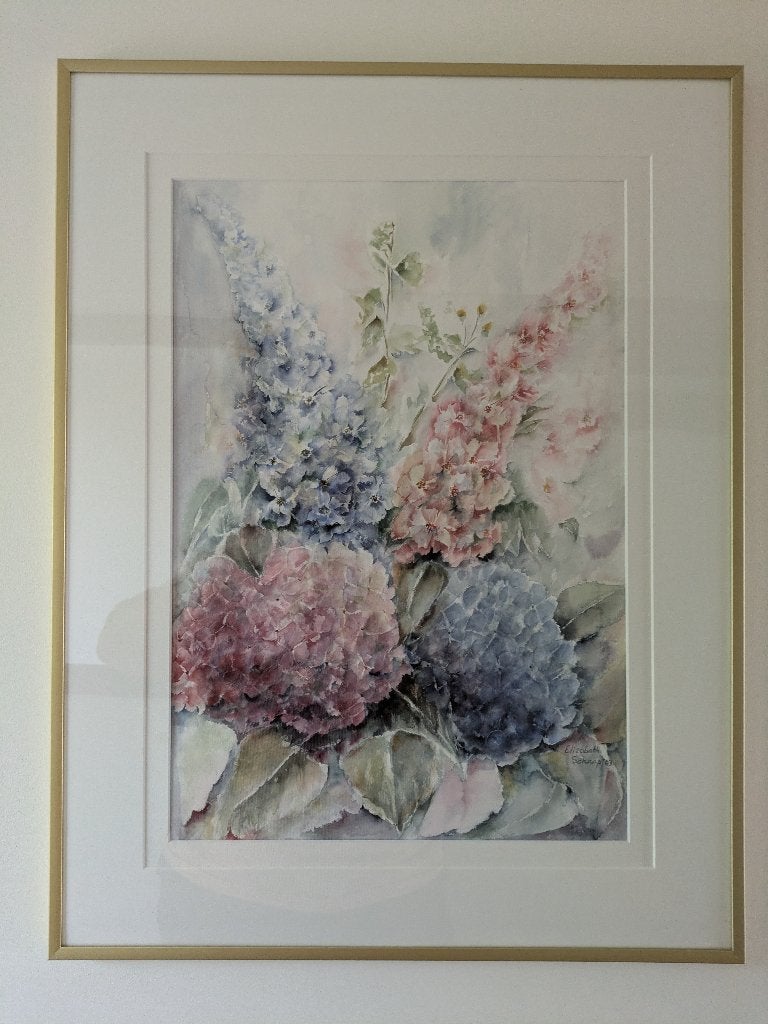 Aquarel bloemen Elizabeth Schaap '93, Ophalen, 50 – 75, Gebruikt, Oorspronkelijke maker