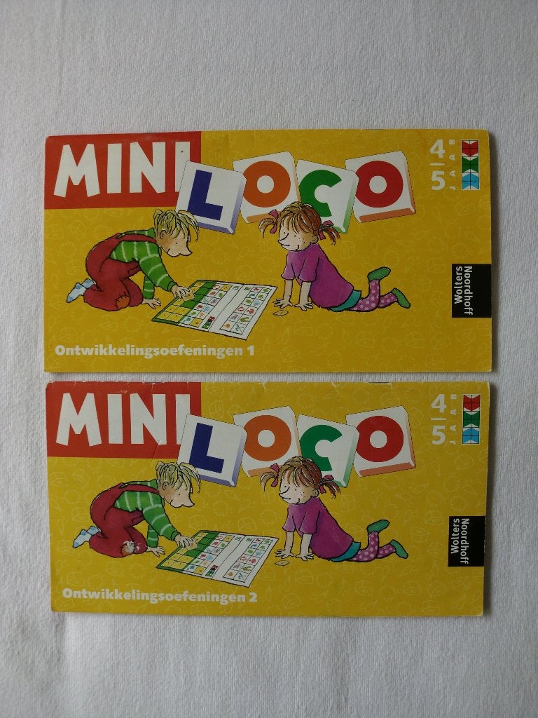 Loco pakket: 2 boekjes, Ontwikkelingsspelletjes + 12st. doos, Ophalen of Verzenden, Gebruikt