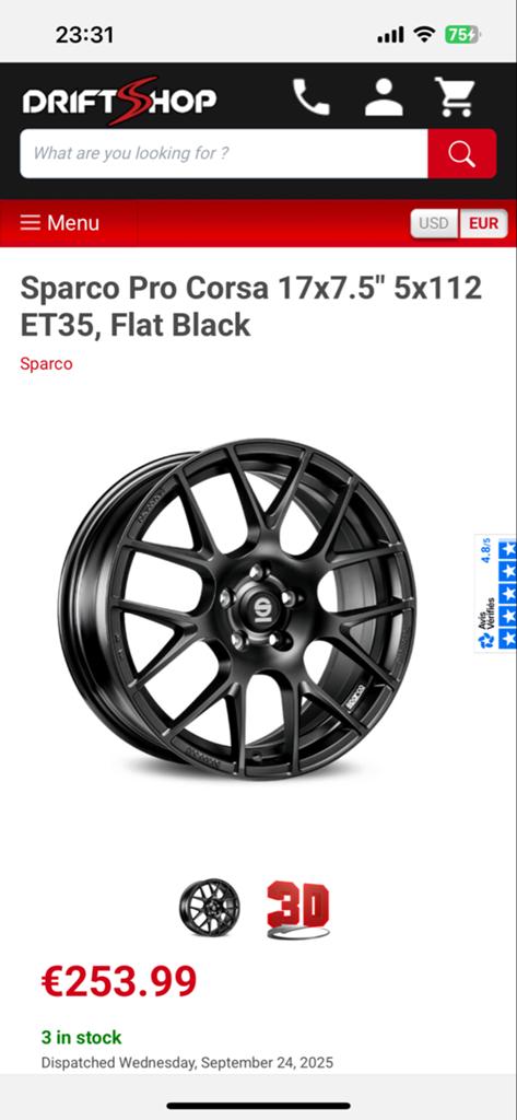 Sparco Pro Corsa 17 inch  winter set voor Mini F56/57, Ophalen, Gebruikt, Banden en Velgen, 17 inch