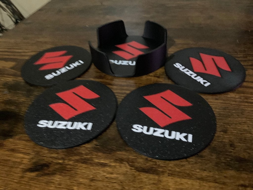 SUZUKI onderzetters, Handgemaakt, Verzenden, Glasonderzetter, Kunststof