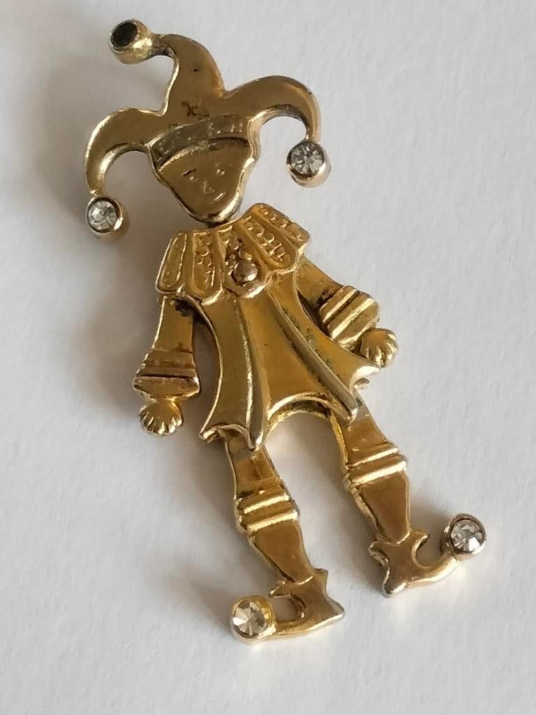 Vintage hanger: harlekijn. Beweegbare armen, benen en hoofd., Sieraden, Tassen en Uiterlijk, Overige materialen, Gebruikt, Overige voorstellingen