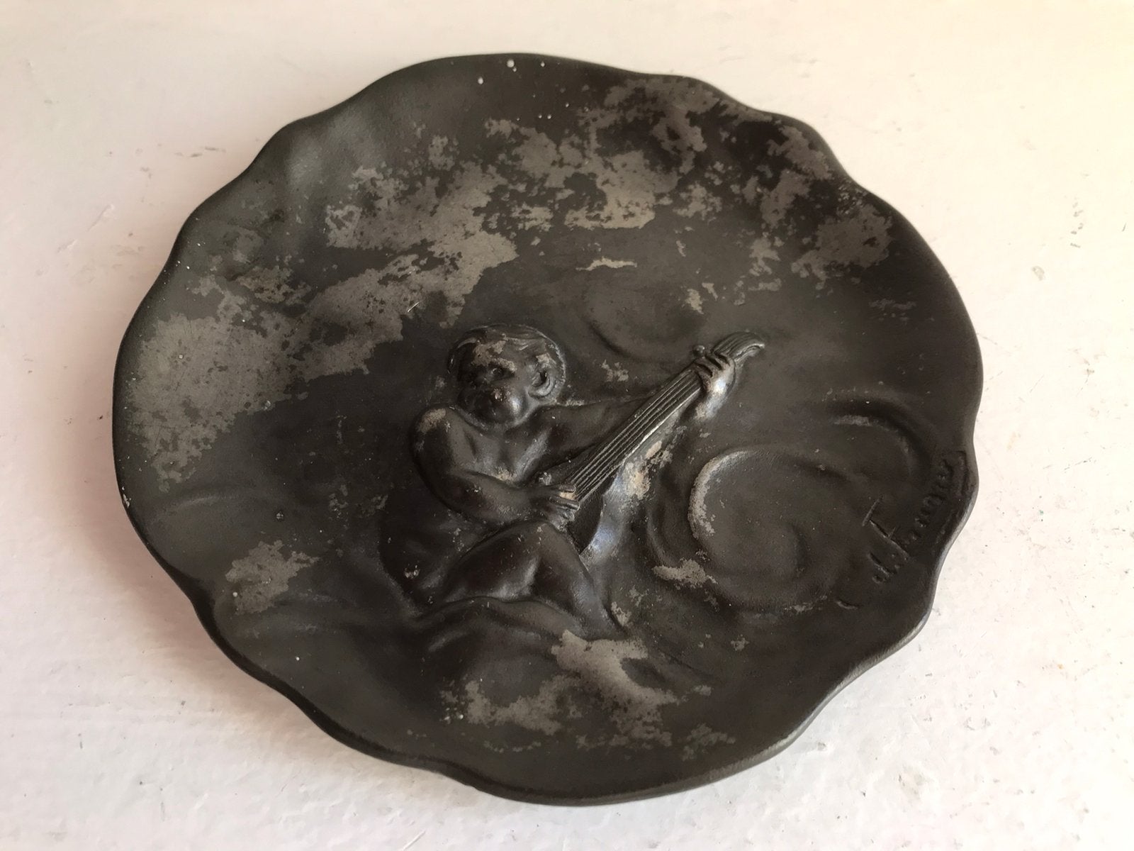 Vide-poche schaaltje tin met putto door Charles de Franoz, Antiek en Kunst, Ophalen of Verzenden