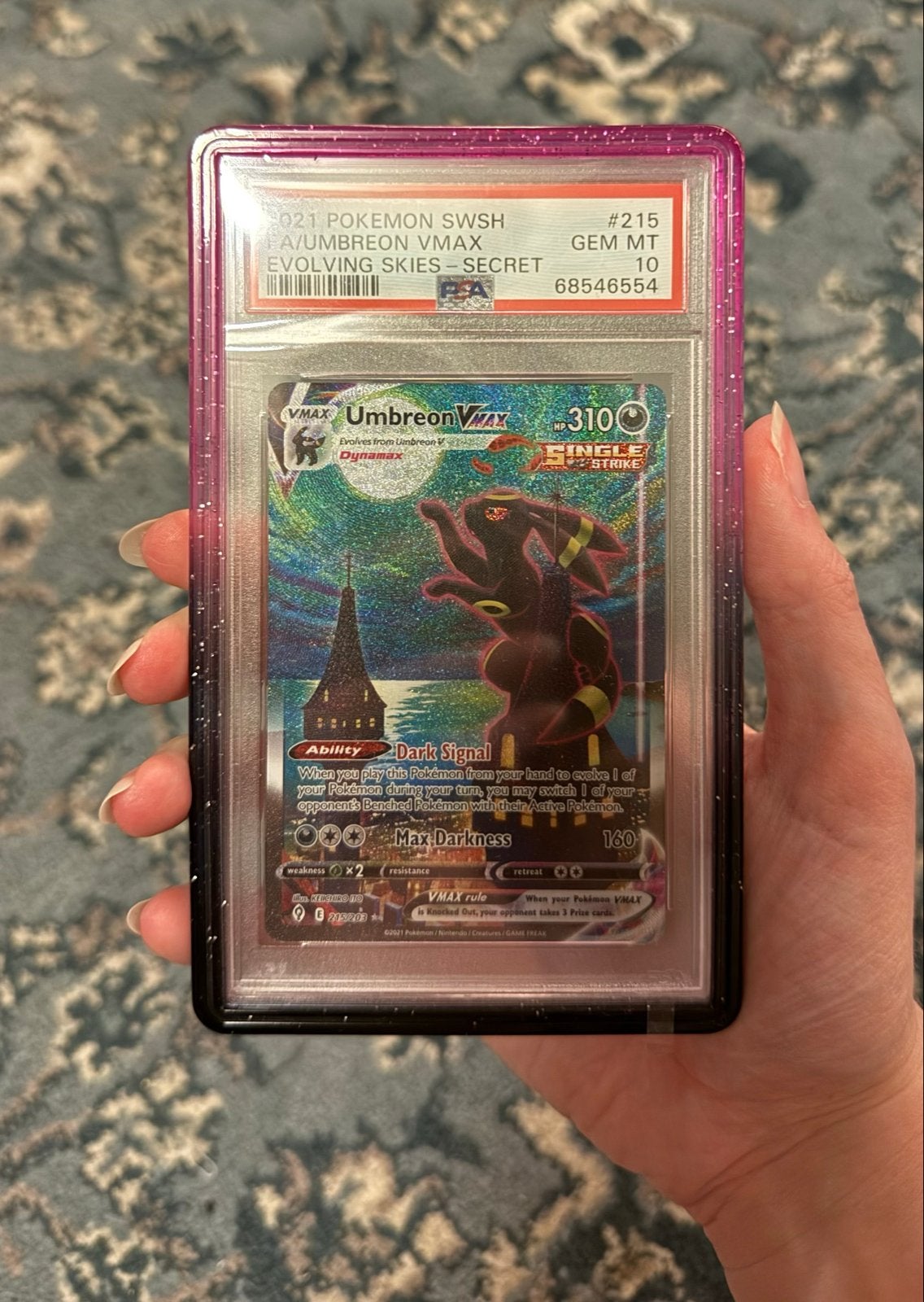 Umbreon VMAX Evolving Skies Secret Rare PSA 10 Pokémon Kaart, Ophalen of Verzenden, Nieuw, Losse kaart, Foil