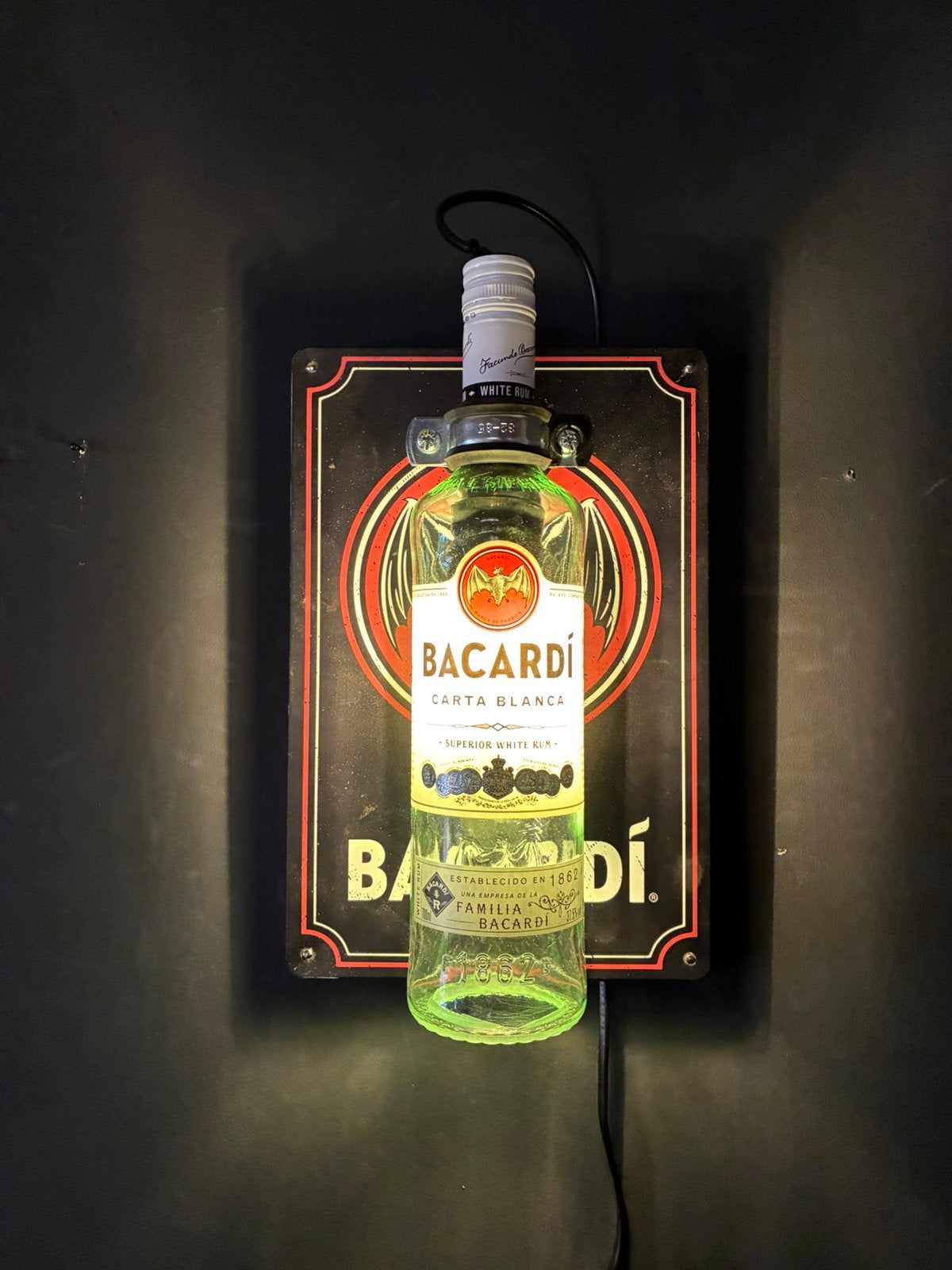 Bacardi Wandlamp, Met schakelaar, Glas, Wandlamp, Meerkleurig