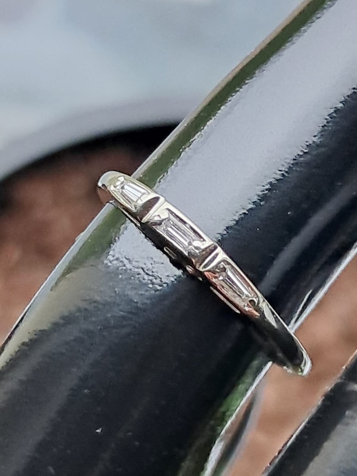 18kt witgouden ring met diamant edelstenen, Gebruikt, Wit, Ophalen of Verzenden, 17 tot 18