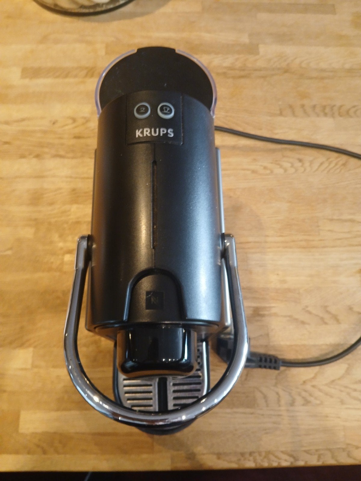 Krups Nespresso Koffiemachine Zwart, Koffiepads en cups, Gebruikt, Espresso apparaat, Ophalen of Verzenden