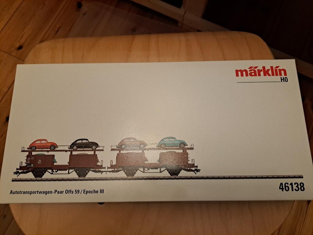 Märklin H0 Autotransportwagen-Paar Offs 59 / Epoche III, Ophalen of Verzenden