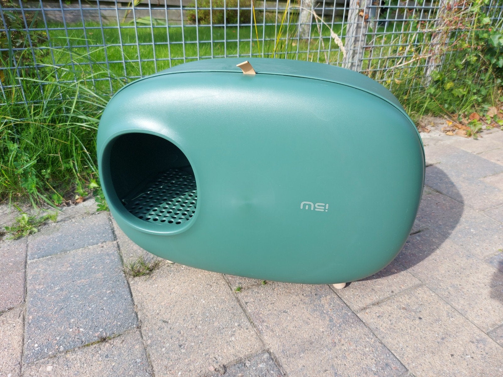 MakeSure groene design kattenbak, Dieren en Toebehoren, Ophalen of Verzenden, Zo goed als nieuw, Gesloten