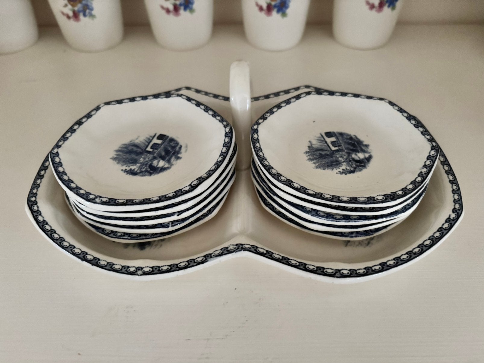 Petit fours landschap blauw SC Maestricht, Ophalen of Verzenden