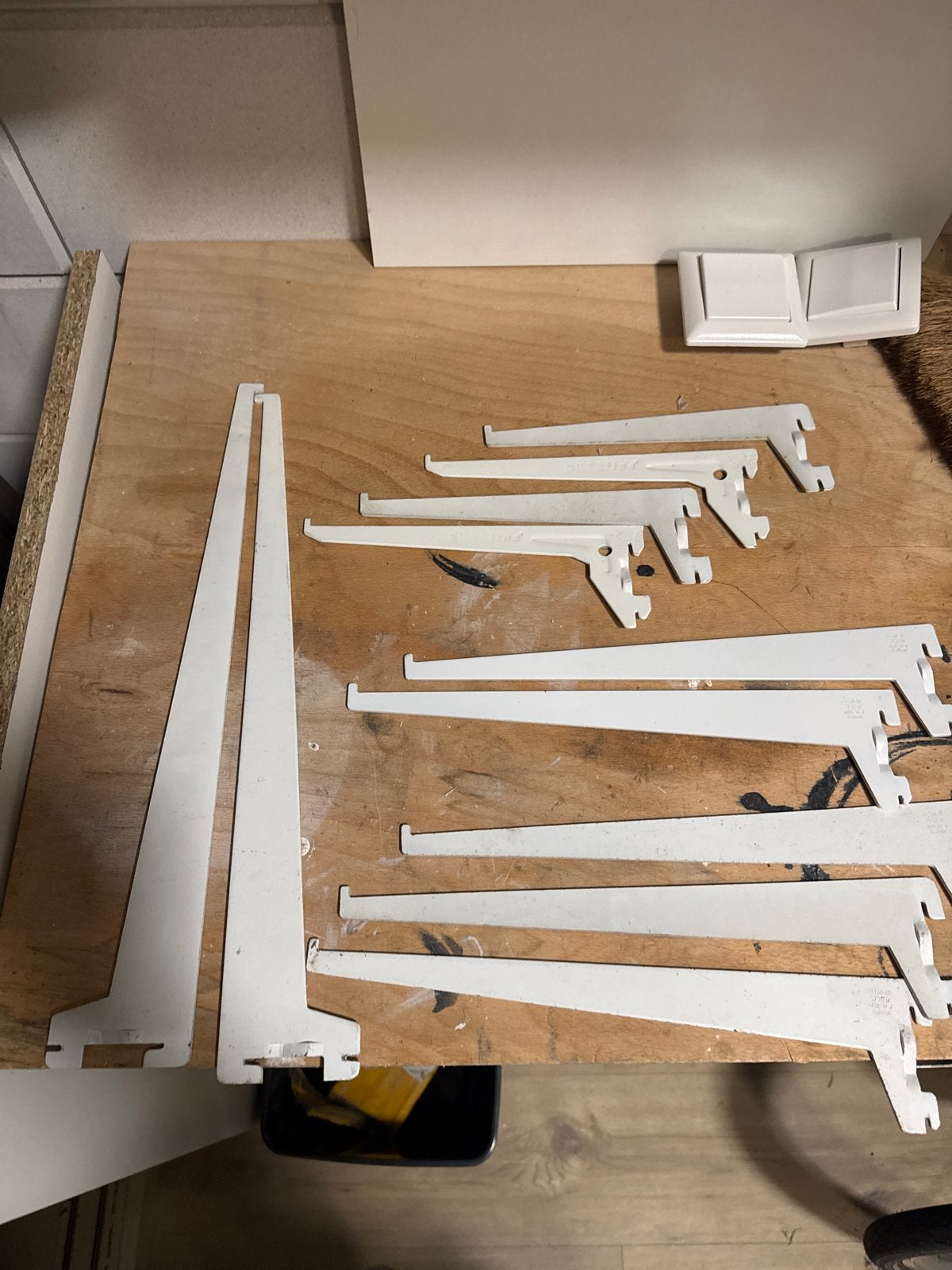 Witte plankdragers  50 cm, 40 cm, 30cm en 20 cm, Ophalen, Gebruikt, 250 mm of meer, Overige typen