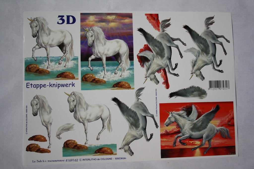Knipvel 3D etappeknipwerk paarden 9092, Ophalen of Verzenden, Nieuw, Dieren, Knipvel