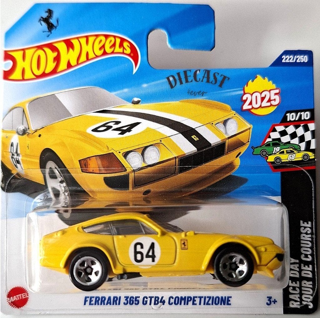 Hot Wheels Ferrari 365 GTB4 Competizione, geel, Ophalen, Nieuw, Auto