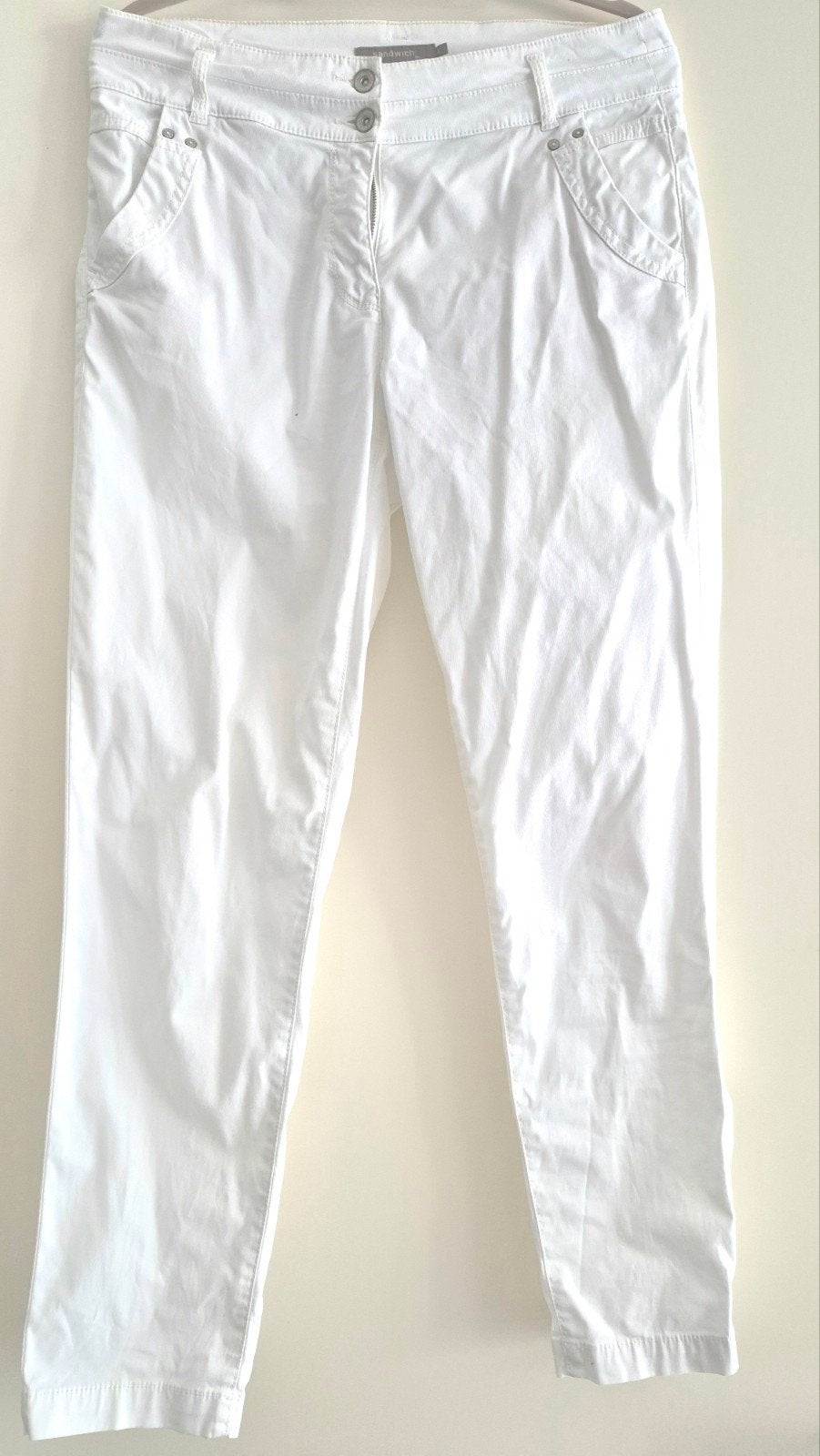 Sandwich broek lang wit, Maat 38/40 (M), Wit, Ophalen of Verzenden, Zo goed als nieuw