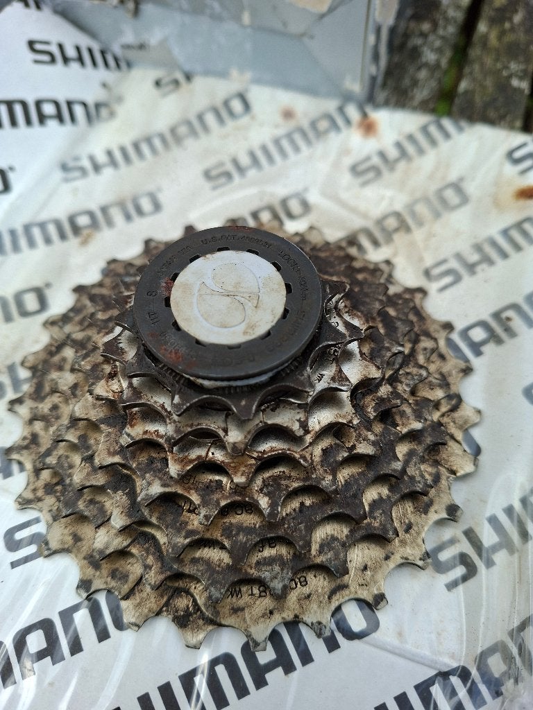 SHIMANO 8 speed cassette + afname tool + extra sluitring, Ophalen, Gebruikt, Overige typen, Staal