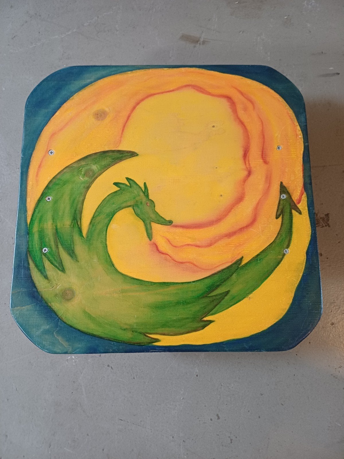 Handgemaakt Balanceboard met Drakenprint, Ophalen