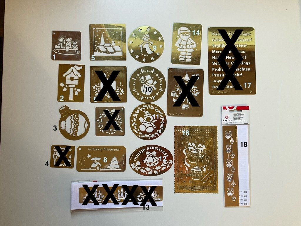 kaarten maken embossing stencils sjablonen kerst, Hobby en Vrije tijd, Kaarten | Zelf maken, Ophalen of Verzenden, Zo goed als nieuw