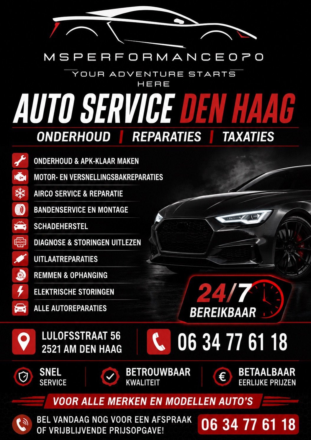 Maak je afspraak!, 24-uursservice, Autoruitschadeherstel