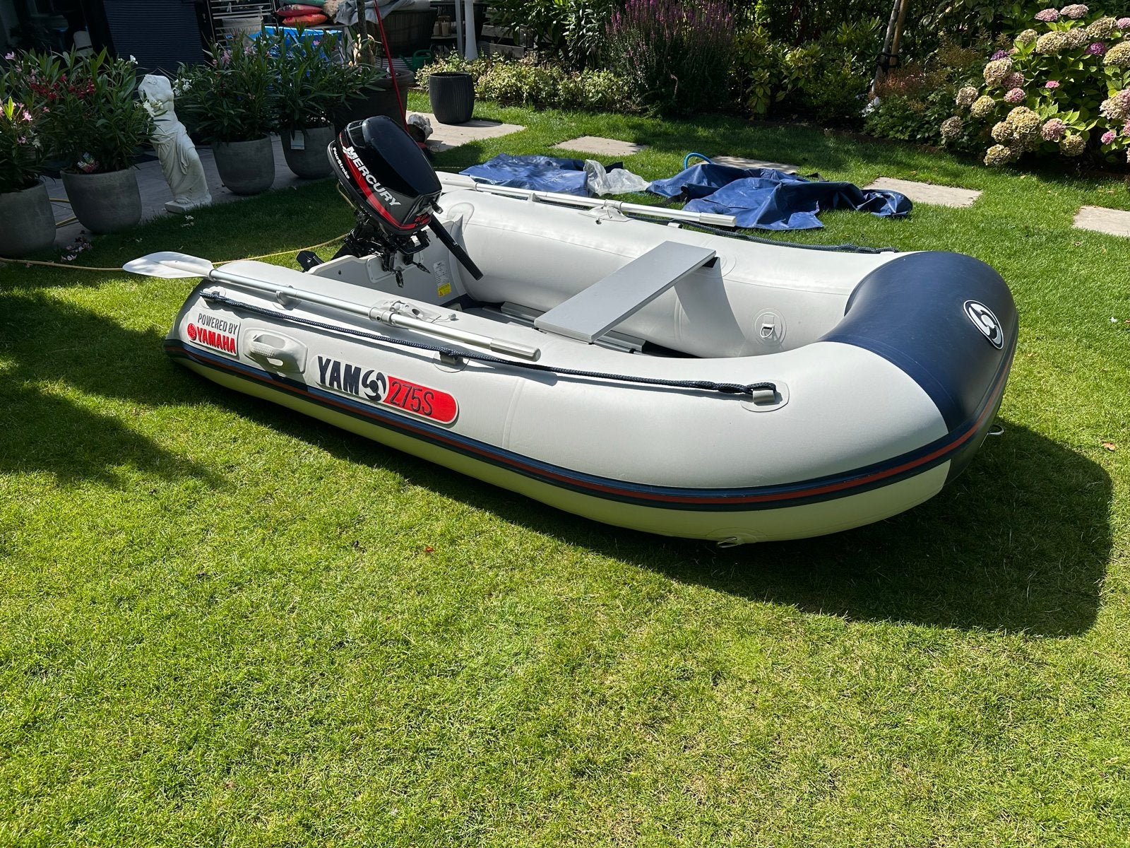 YAM 275S rubberboot met Mercury 6pk buitenboordmotor, Aluminium, Inclusief motor, Yam, Ophalen of Verzenden