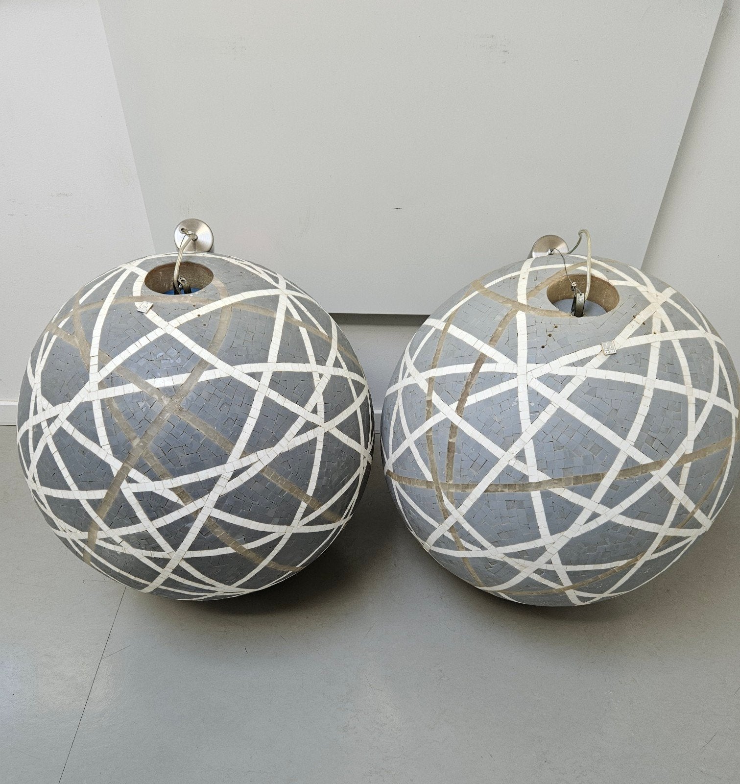 Set van 2 Kayak Mozaiek Hanglampen XL Ø 60 met schade Gratis, Ophalen