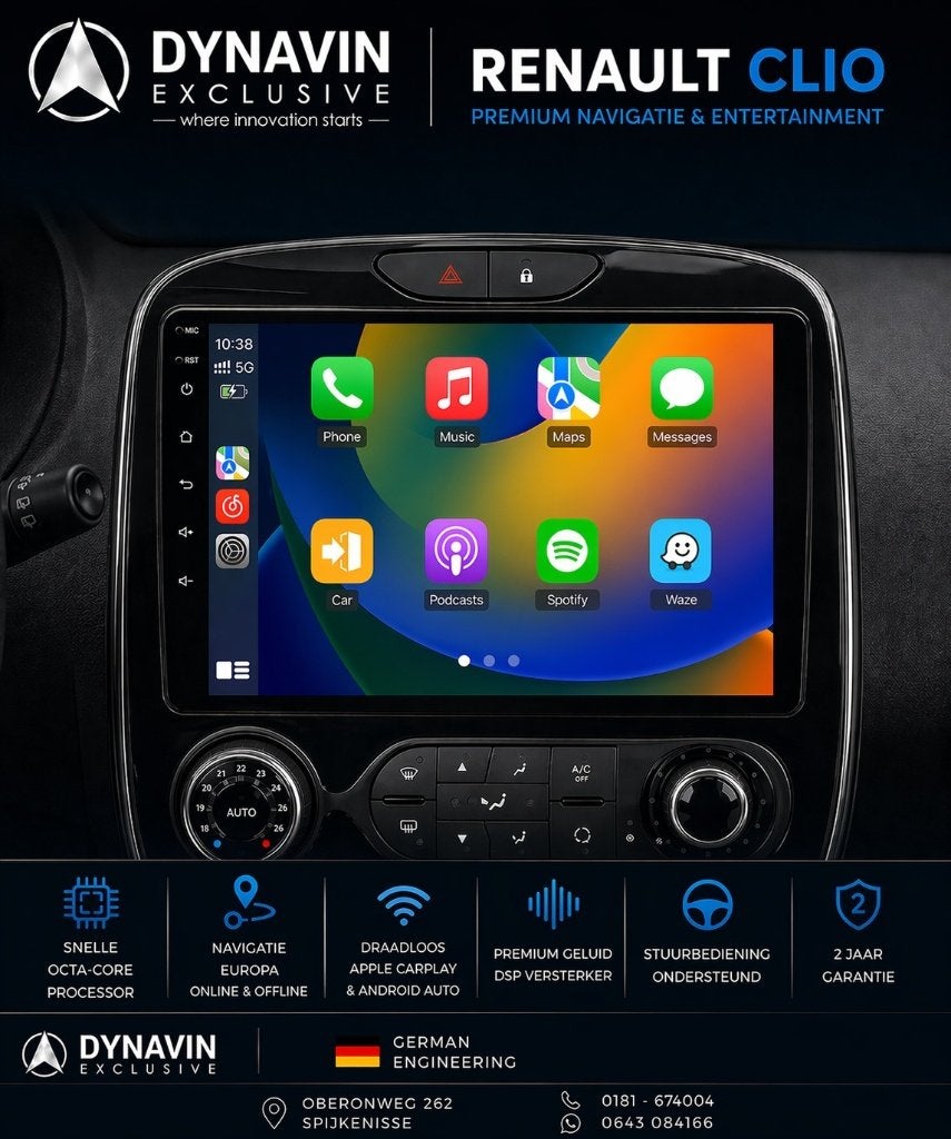 navigatie renault clio carkit android auto apple carplay usb