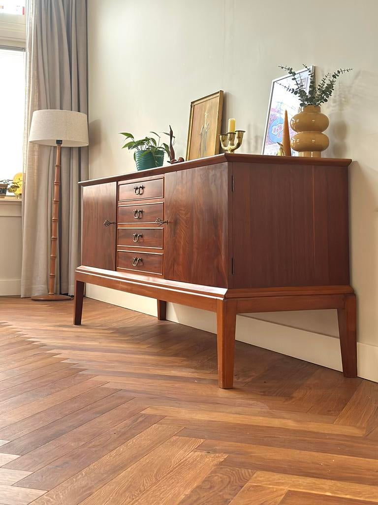 Vintage dressoir sideboard Deens mahonie hout jaren 50/60/70, Ophalen, Overige materialen, Gebruikt, Met deur(en)