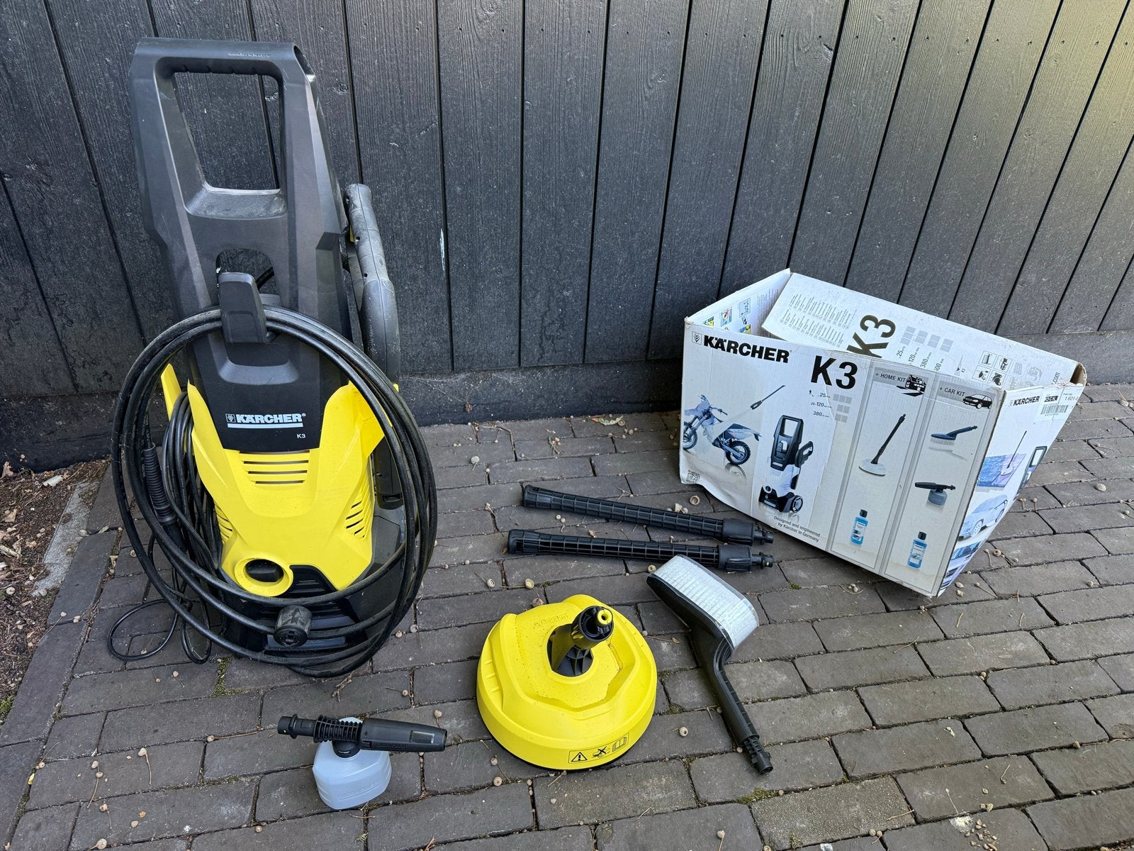 Kärcher K3 Hogedrukreiniger met accessoires en doos, Ophalen, Gebruikt, Elektrisch