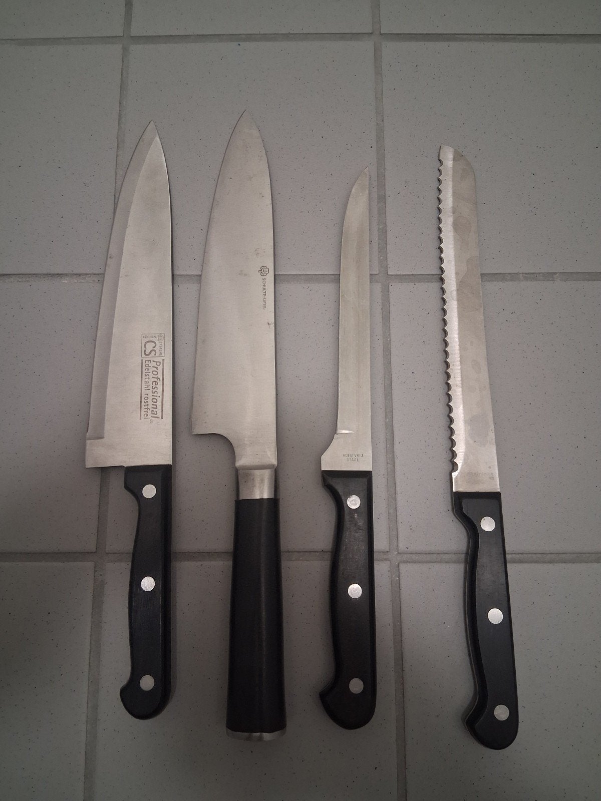 Horeca keukenmessen set, Ophalen, Rvs of Chroom