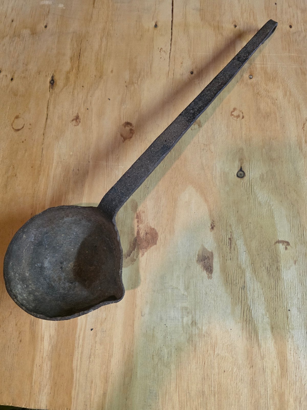 Zware ijzeren lepel voor waxinelicht, Antiek en Kunst, Ophalen of Verzenden