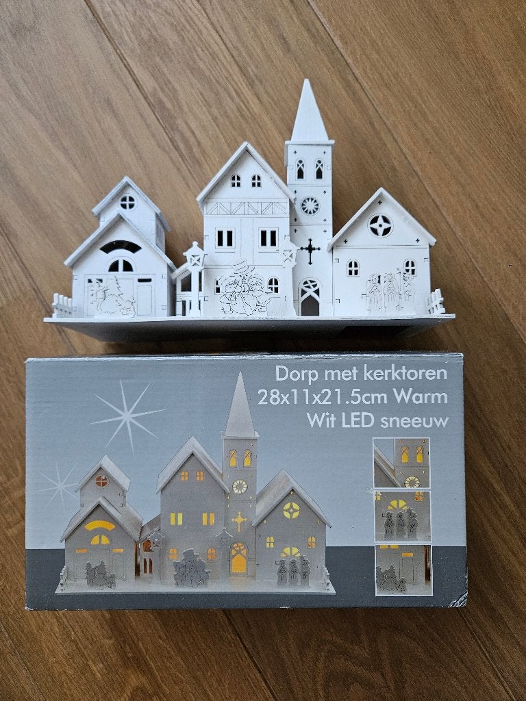 Wit kerstdorp met verlichting, Ophalen of Verzenden, Nieuw
