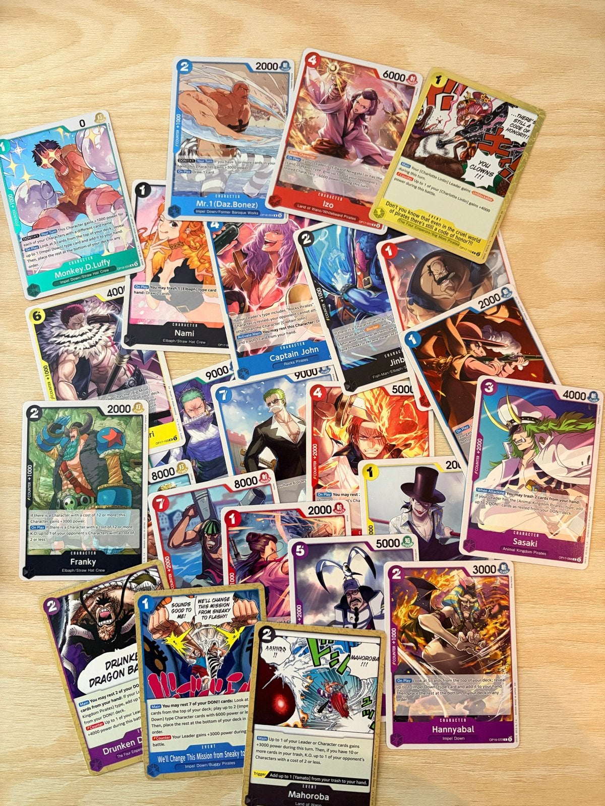 One Piece Kaarten Collectie - Diverse Karakters, Ophalen of Verzenden, Zo goed als nieuw, Meerdere kaarten