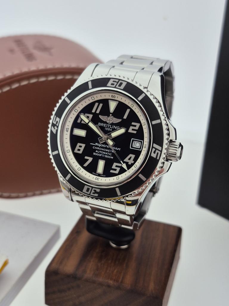 Breitling Superocean 42 | A17365 | Full set, Ophalen of Verzenden, Zo goed als nieuw, Staal, Breitling