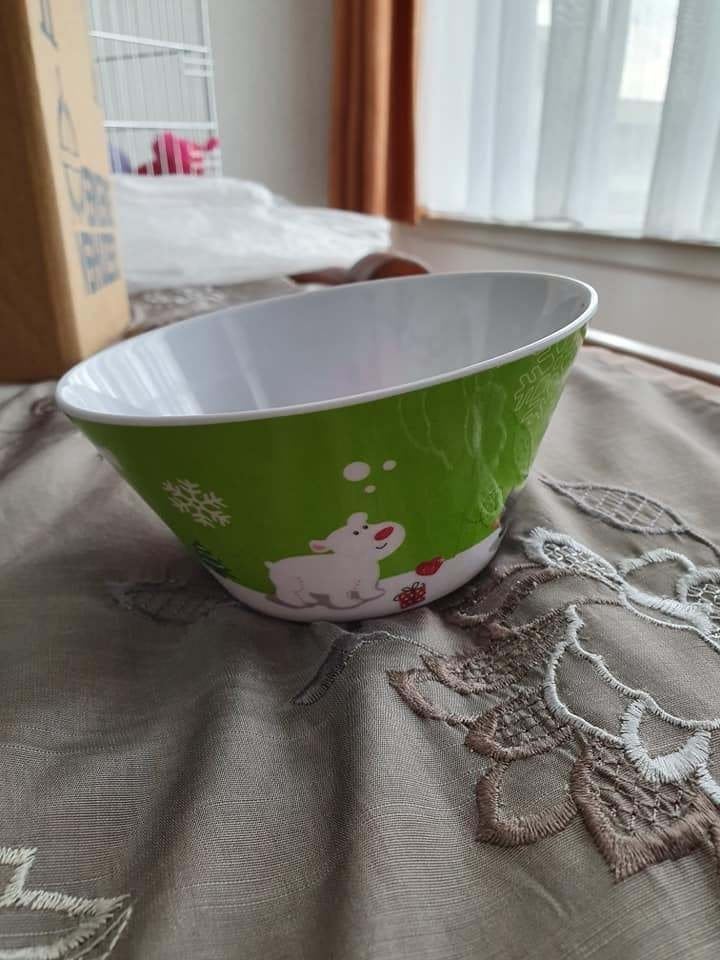 Groene kom met kerstdecoratie - Zo goed als nieuw, Kunststof, Overige merken, Ophalen of Verzenden, Zo goed als nieuw