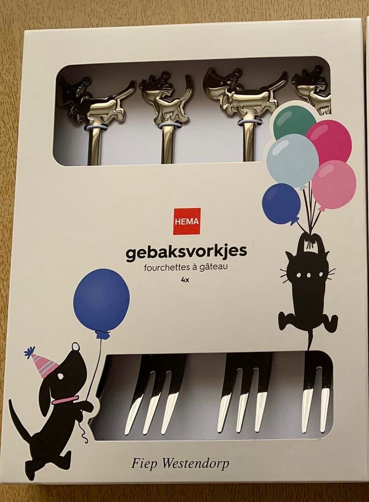 4 HEMA Siepie gebaksvorkjes Fiep Westendorp, Huis en Inrichting, Verzenden, Nieuw, Overige materialen