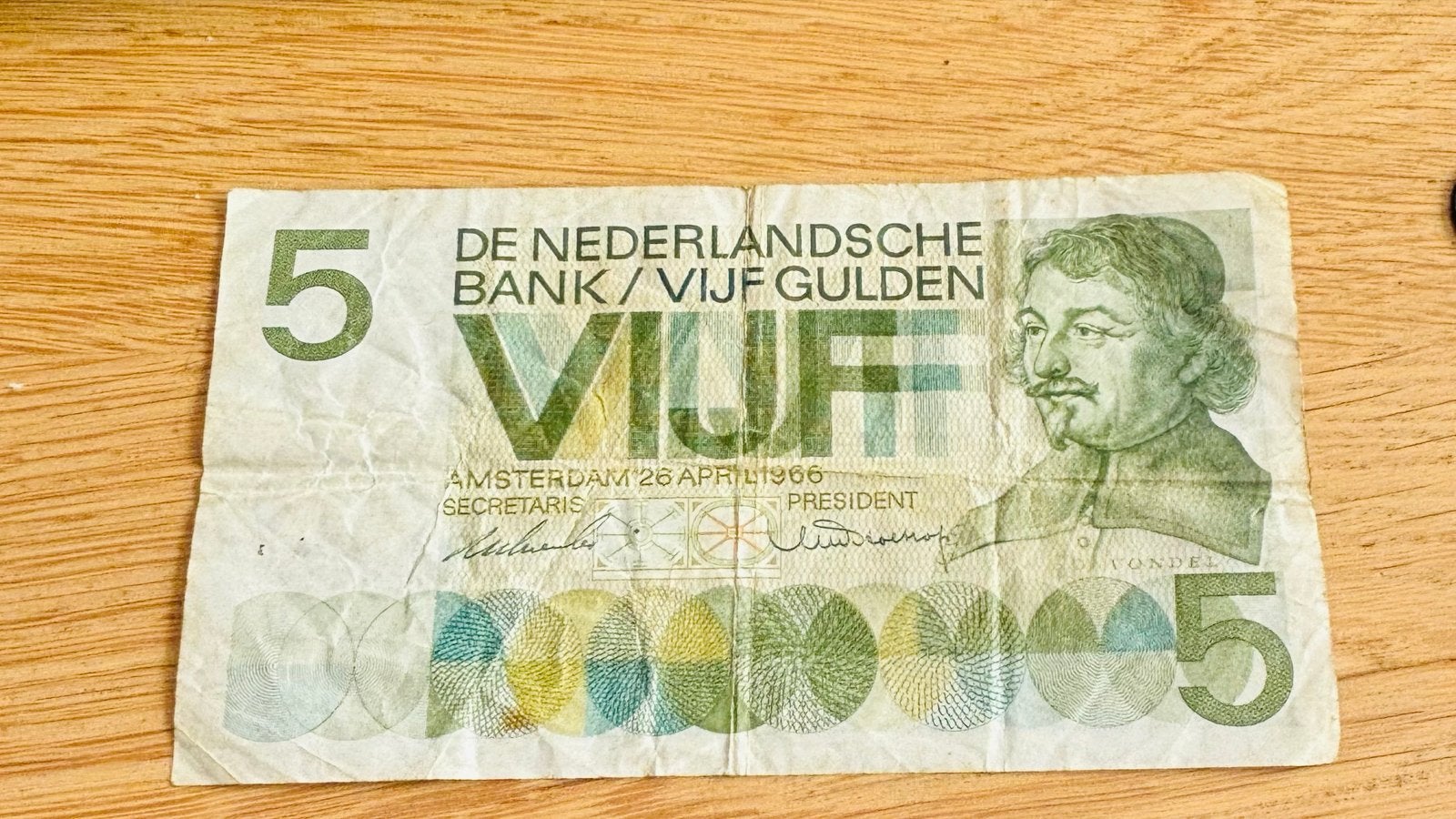 5 Gulden biljet uit 1966 - 6AA serienummer, Ophalen of Verzenden, 5 gulden, Los biljet