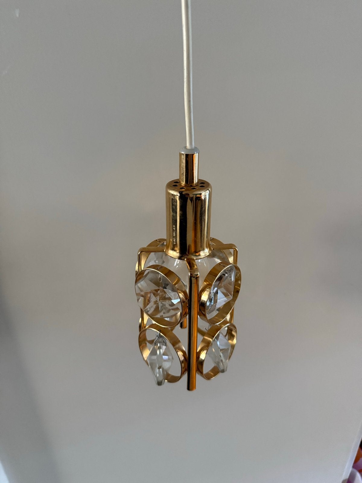 Kristallen Palwa Lamp - Vintage Hanglamp, Huis en Inrichting, Lampen | Hanglampen, Ophalen of Verzenden, Zo goed als nieuw, Glas