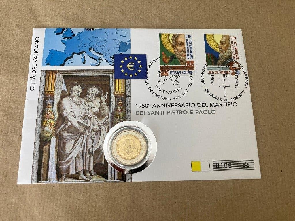 2 € Numisbrief. Vaticaan. 2017., Postzegels en Munten, Ophalen, Vaticaanstad, 2 euro, Losse munt
