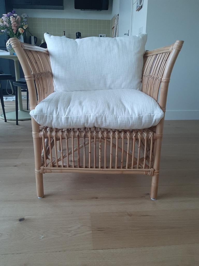 Rotan fauteuil Lindo van Maisons du Monde, Ophalen, Zo goed als nieuw, Minder dan 75 cm, 50 tot 75 cm