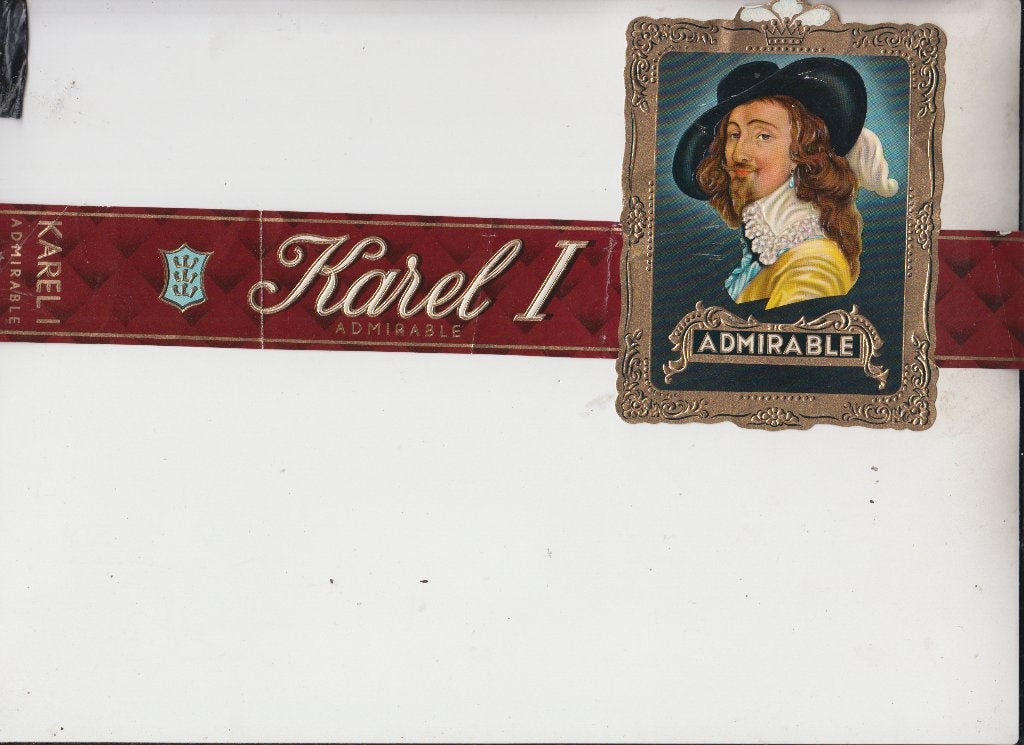 KISTETIKET KAREL I, Verzamelen, Rookartikelen, Aanstekers en Luciferdoosjes, Ophalen, Zo goed als nieuw, Sigarenbandjes