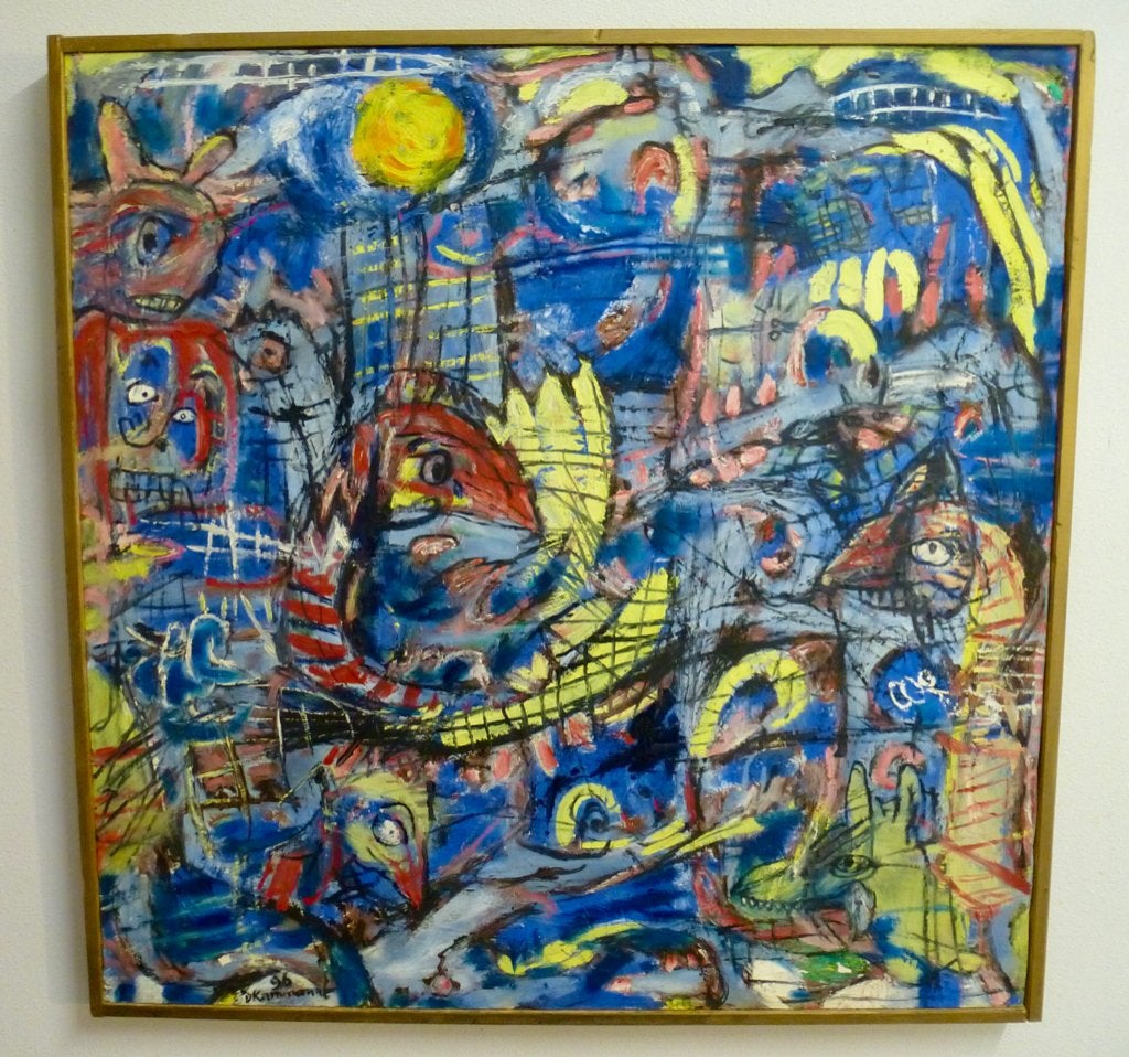 Olieverf op doek / kleurrijk / Cobra stijl / D Kammeraat 96, Ophalen, Figuren, 3D-effect, Olieverf