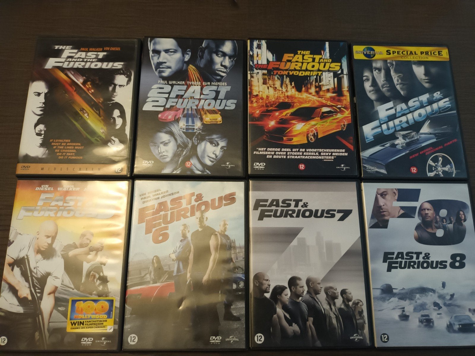 8-dvds The Fast and the Furious 1-8, Vanaf 12 jaar, Ophalen of Verzenden, Zo goed als nieuw
