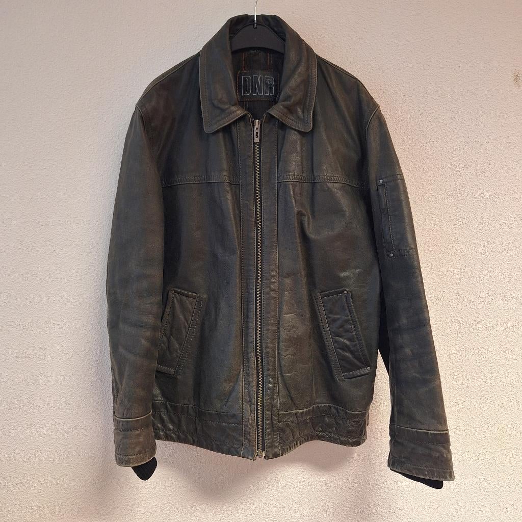 DNR echt leren heren winterjack, antracietgrijs, 54, Maat 52/54 (L), Ophalen of Verzenden, DNR, Grijs