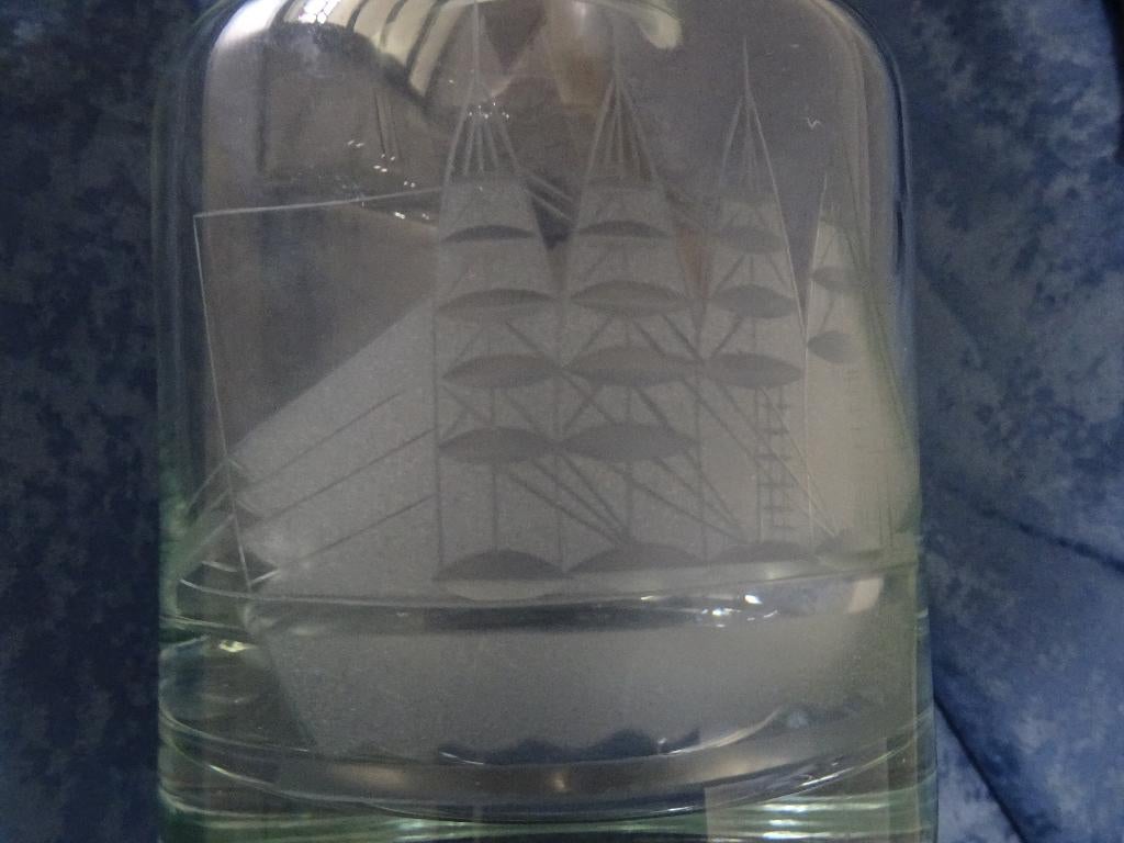 Scheepskaraf zeilschip kristal karaf wijn cognac whisky, Ophalen of Verzenden