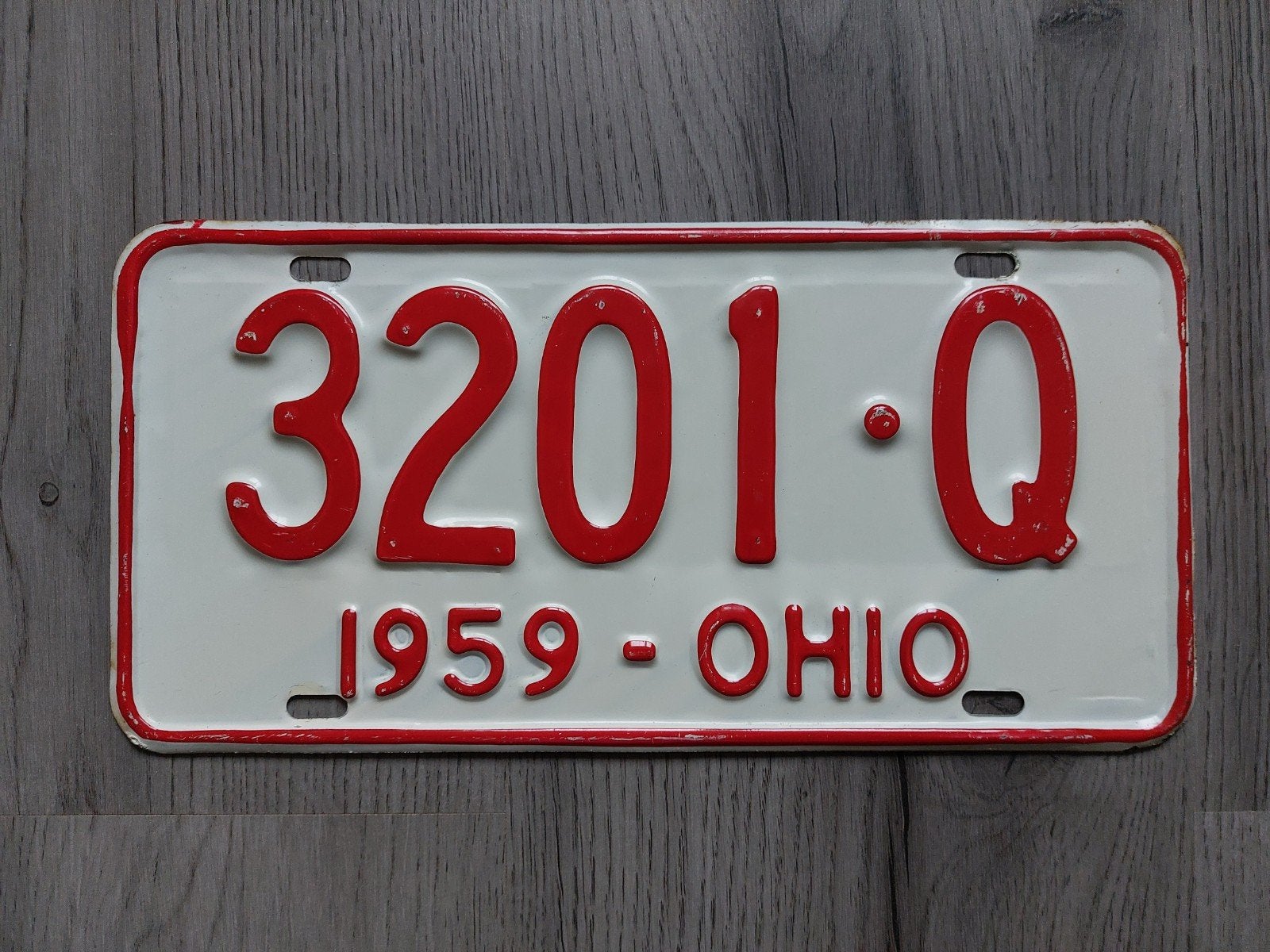 Kenteken 1959 Ohio USA Nummerplaat Nummerbord, Ophalen of Verzenden, Gebruikt, Auto's