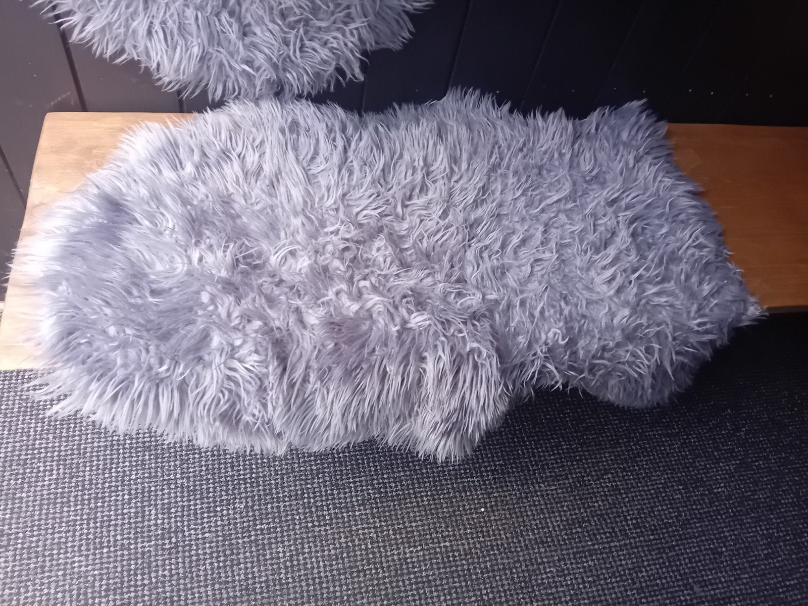 Villa Volance grijs schapenvacht kleedjes, set van 3, 50 tot 100 cm, Zo goed als nieuw, Modern, Scandinavisch, Cozy, 50 tot 100 cm