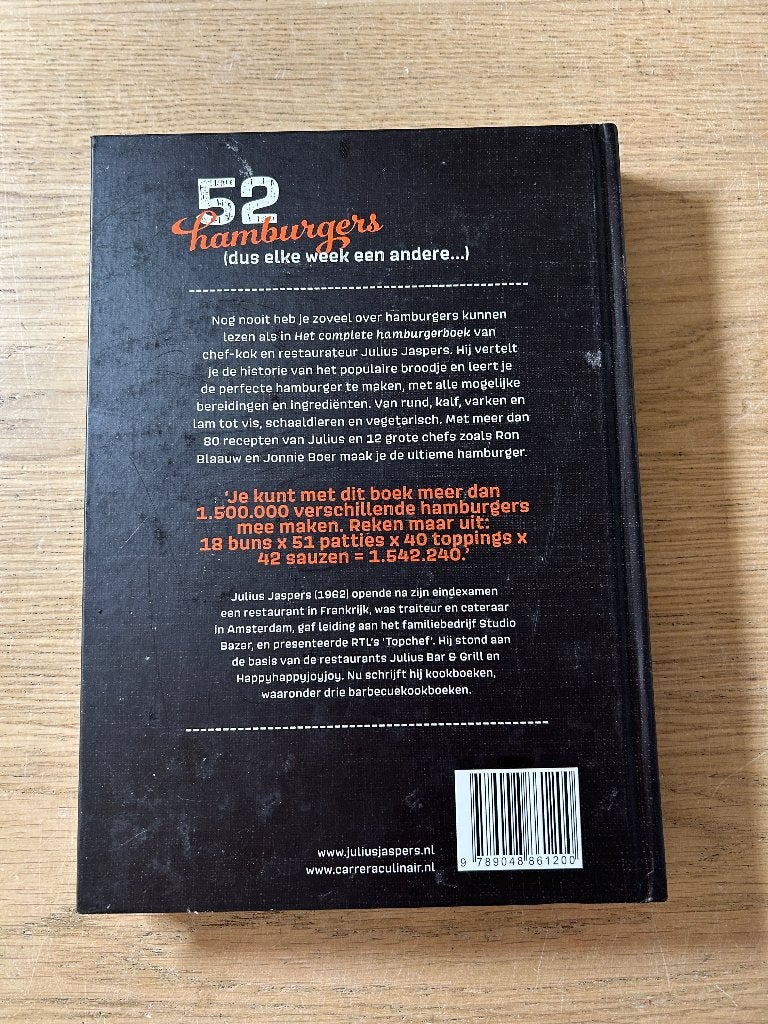 Het Ultieme Hamburger Boek | Julius Jaspers, Ophalen of Verzenden, Zo goed als nieuw