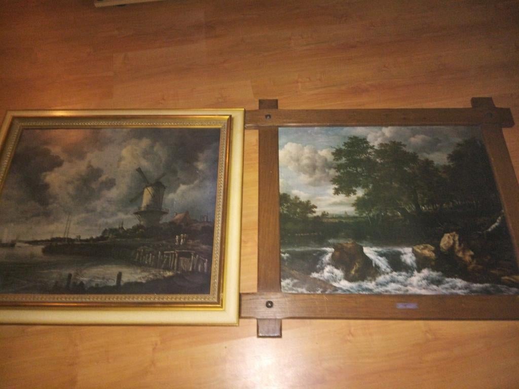 J. Van Ruisdael canvassen 78-68 cm en 72-55 cm, Antiek en Kunst, Ophalen of Verzenden