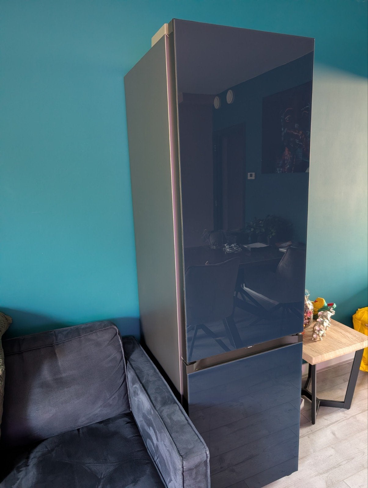 SAMSUNG Bespoke koelkast RB38A7B6C41 Glam Navy, Ophalen, Gebruikt, 200 liter of meer, 60 cm of meer